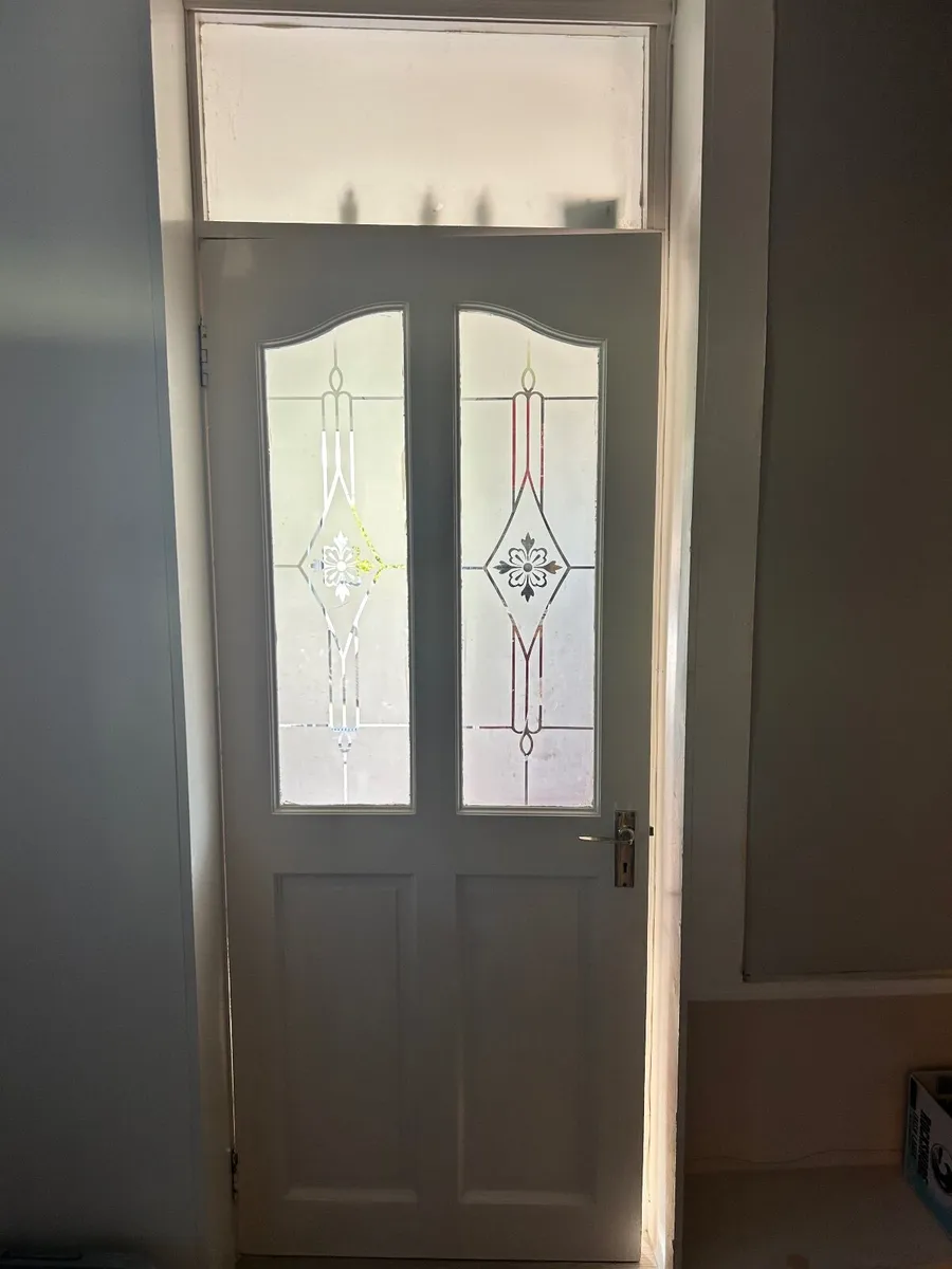 2 Internal doors one with frosted glass. - Image 1