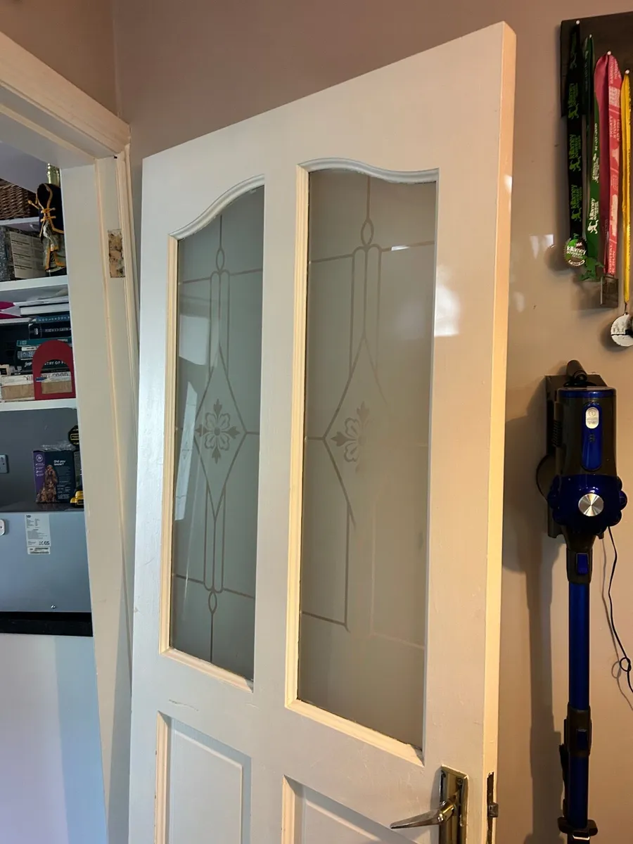 2 Internal doors one with frosted glass. - Image 4