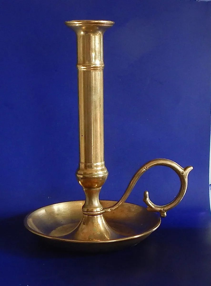 Vintage Brass Chamberstick Candle Holder - Image 1