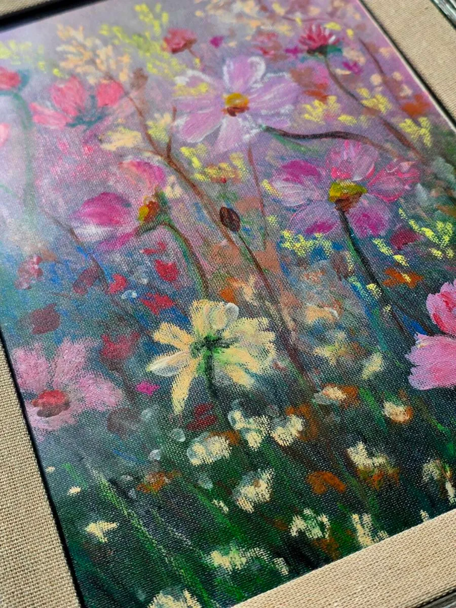 Wildflower harmony. Original mixed media painting. - Image 3