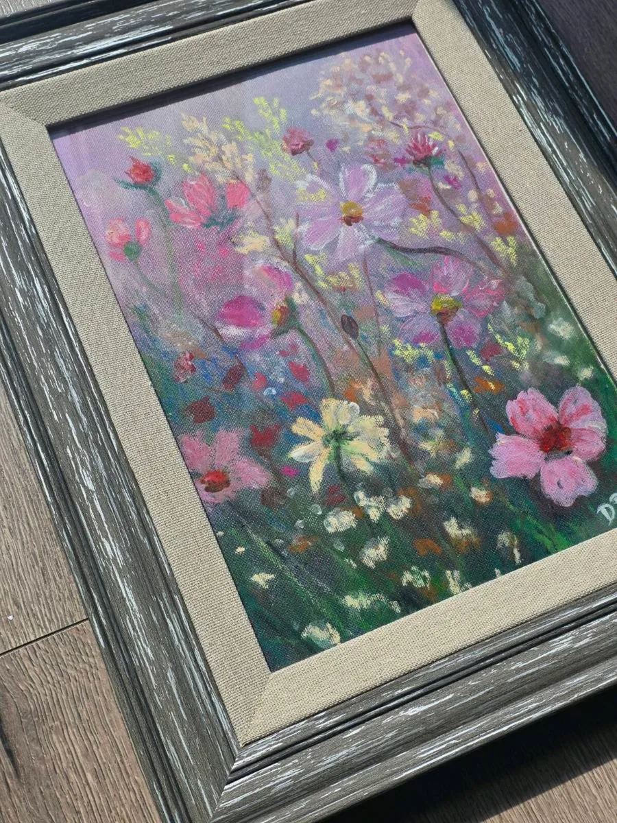 Wildflower harmony. Original mixed media painting. - Image 4