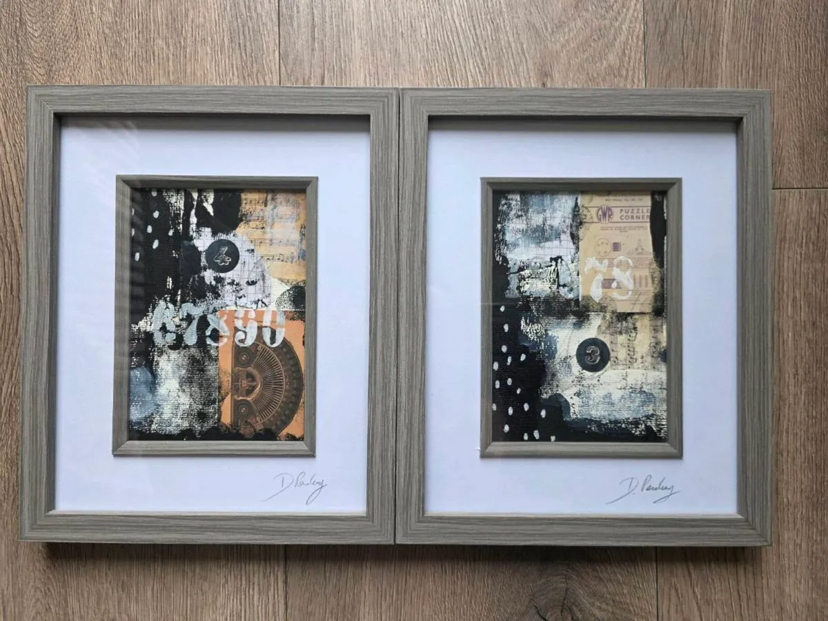 Numbered Echoes I & II, original paintings. - Image 1