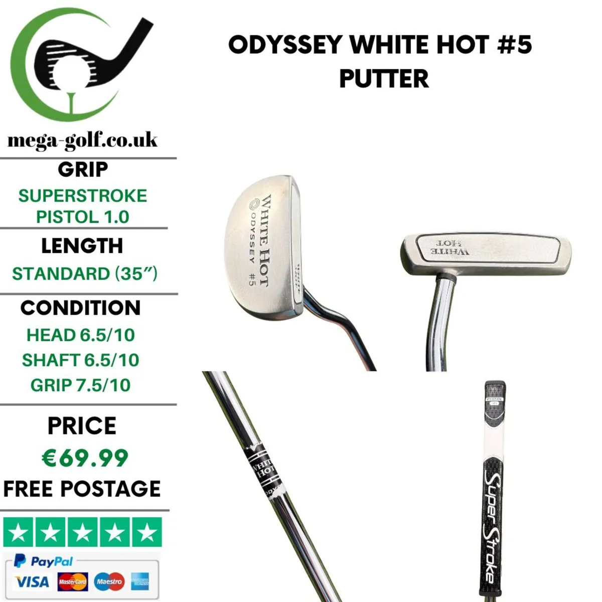 Odyssey White Hot #5 Putter / 35" - Image 1
