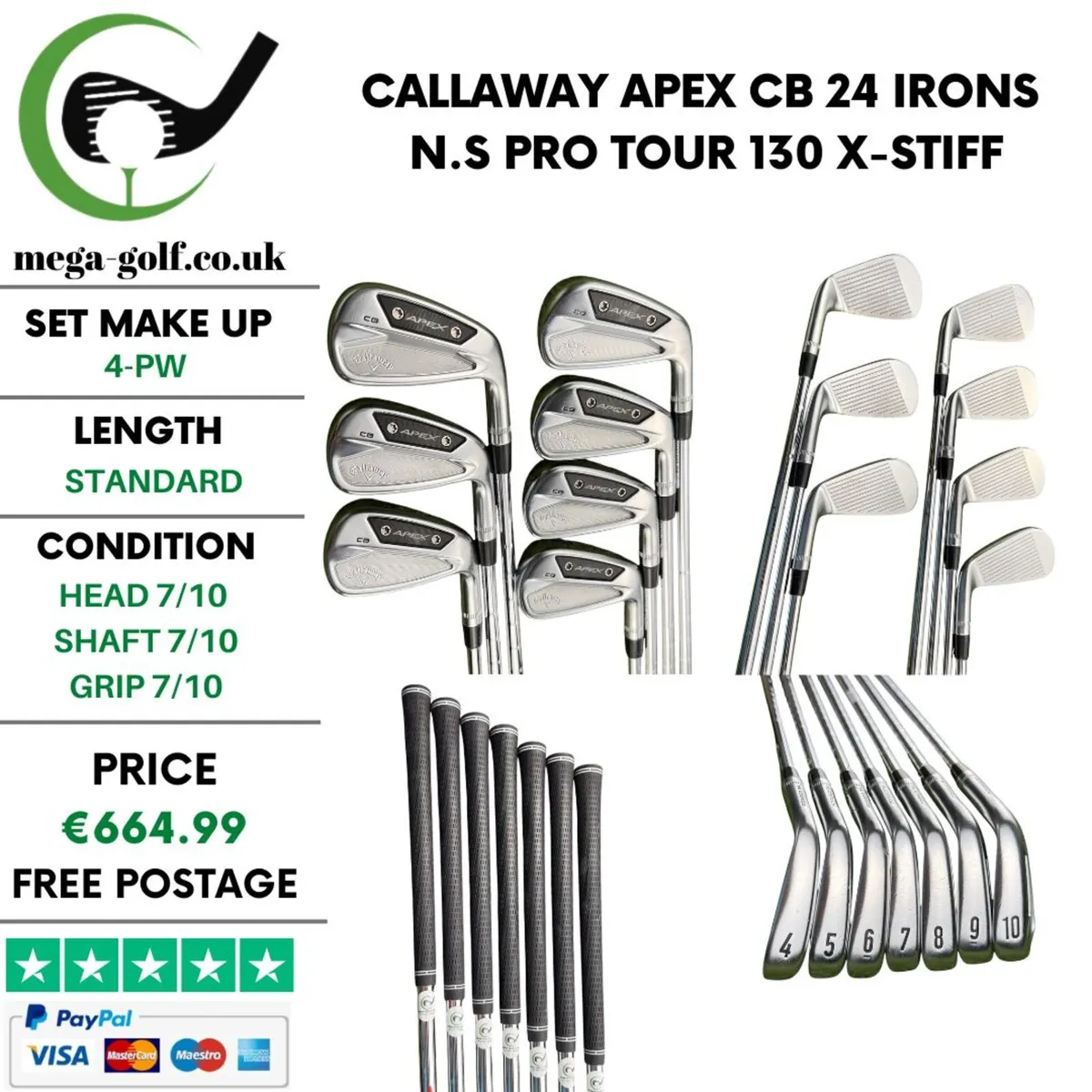 Callaway Apex CB 24 Irons / 4-Pw / X-Stiff - Image 1