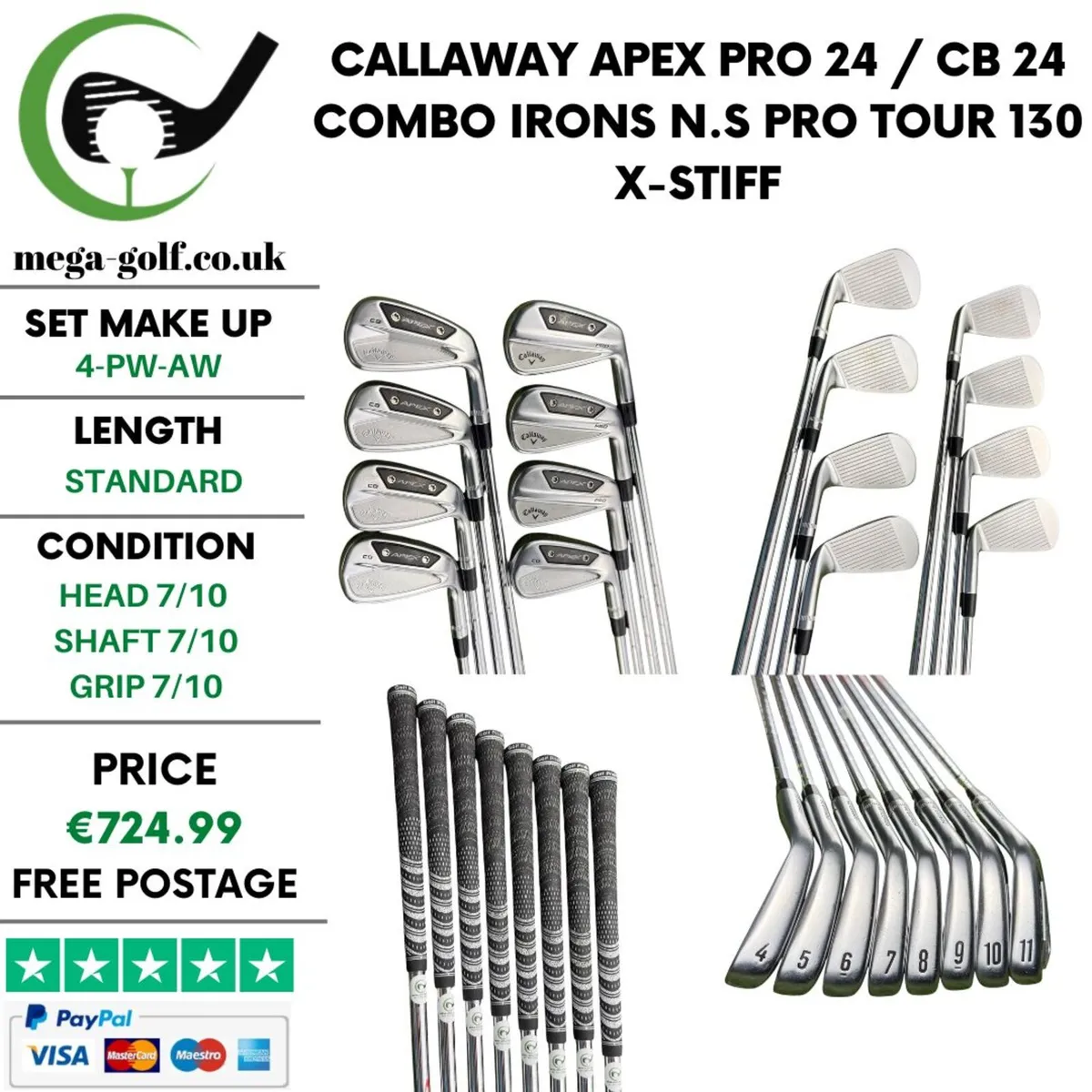 Callaway Apex Pro 24 / CB 24 Combo Irons / 4-Pw-Aw - Image 1