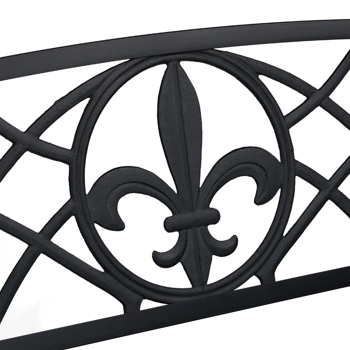 Black Metal Garden Bench 2 Seater Outdoor Patio Be - Image 4