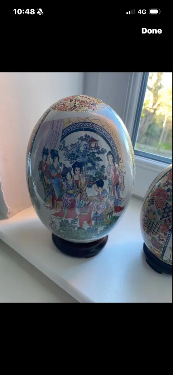 Vintage Chinese Porcelain Egg Set - Image 2