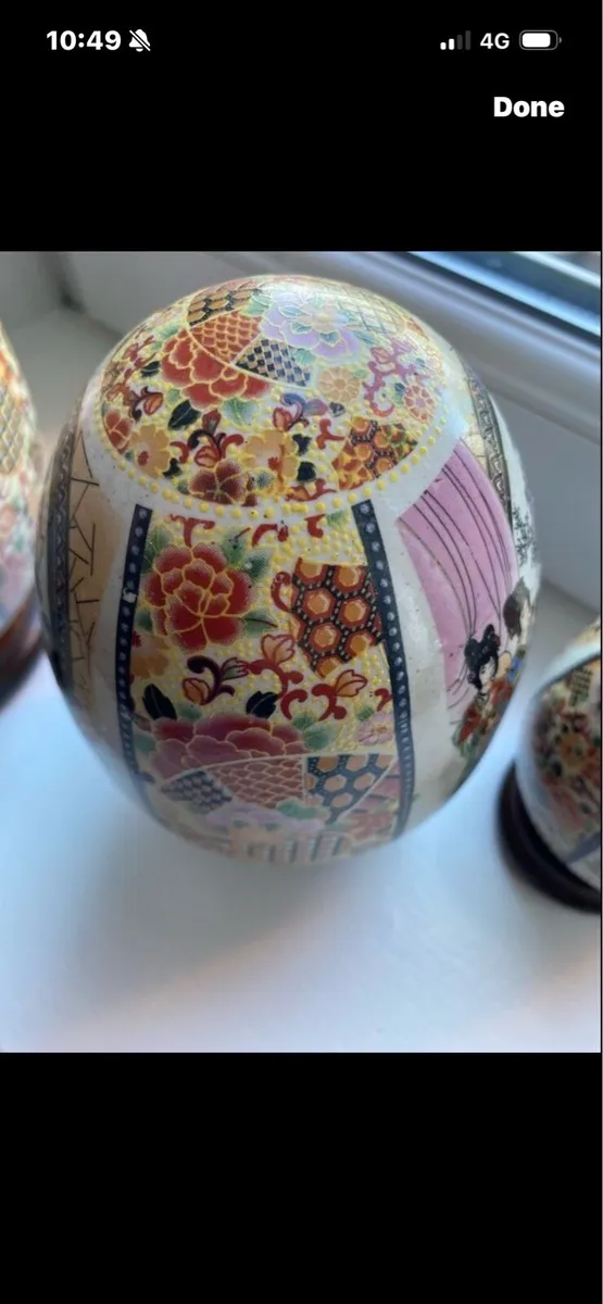 Vintage Chinese Porcelain Egg Set - Image 4