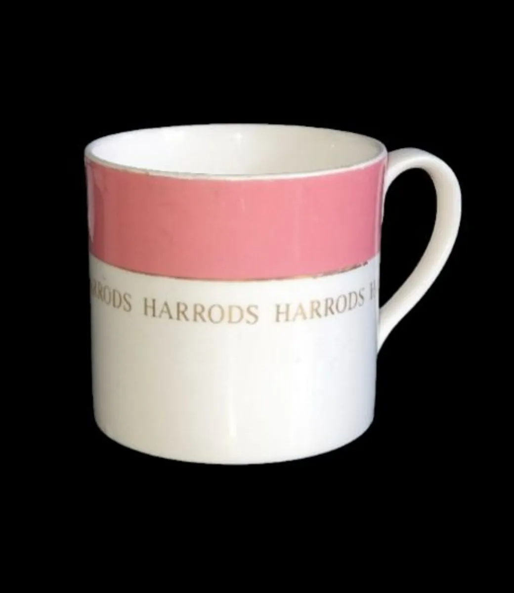 Harrods Fine Bone China Mug – Pink & Gold - Image 1
