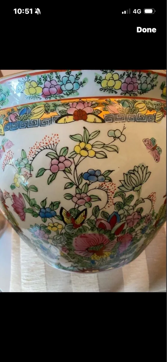 Vintage Chinese Famille Rose/ Rose Medallion Plant - Image 4
