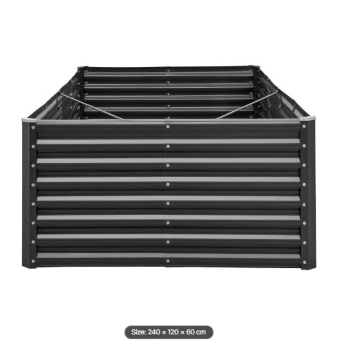 Metal Raised Garden Bed, 2.4 x 1.2 x 0.6 m Outdoor - Image 4