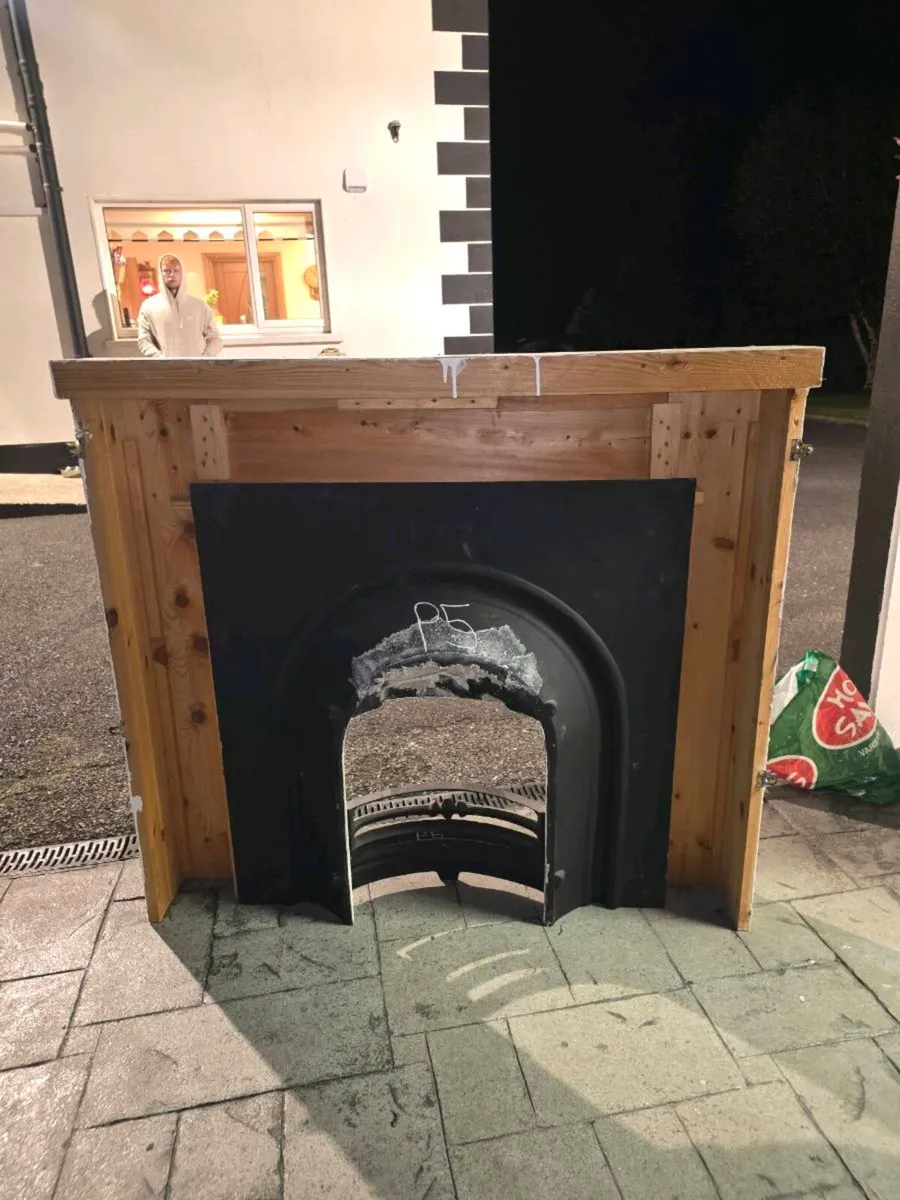 Wooden Fireplace & Cast Iron Surround - Image 2
