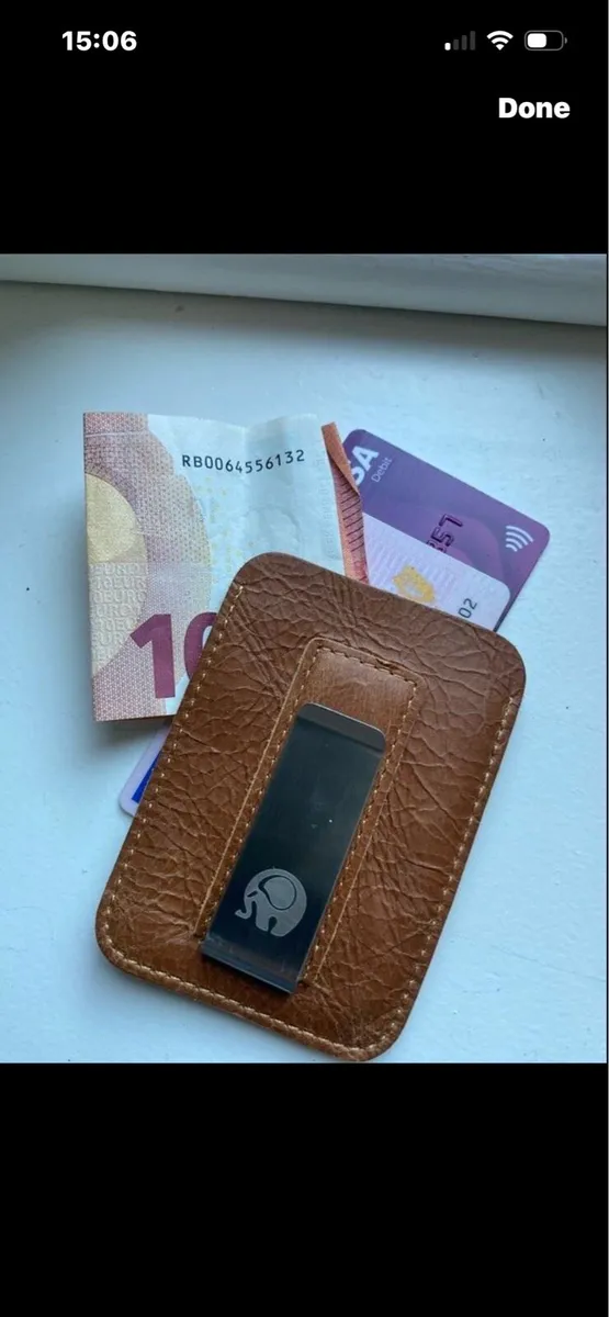 NEW-Leather Card/ Note Wallet - Image 1