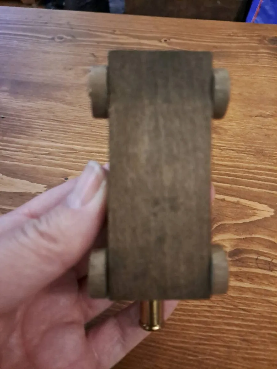 Vintage Miniature Brass Cannon on Wooden Carriage - Image 3