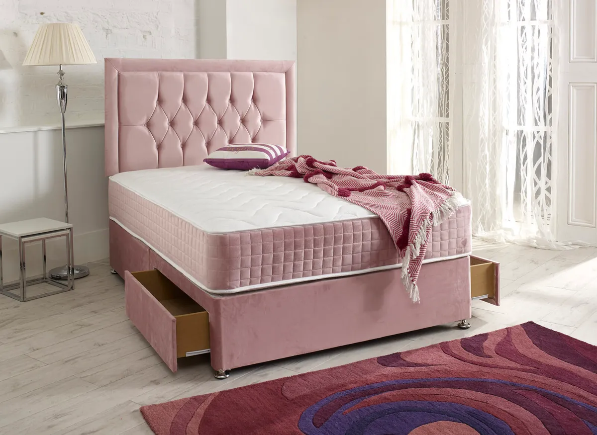 Hilton Double & King Size Bed Frame With Mattress - Image 3