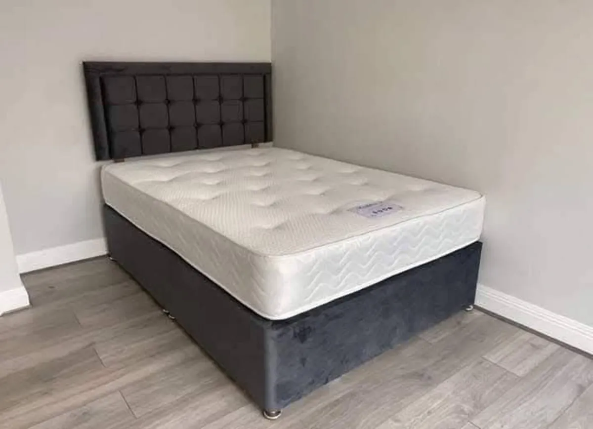 Hilton Double & King Size Bed Frame With Mattress - Image 4