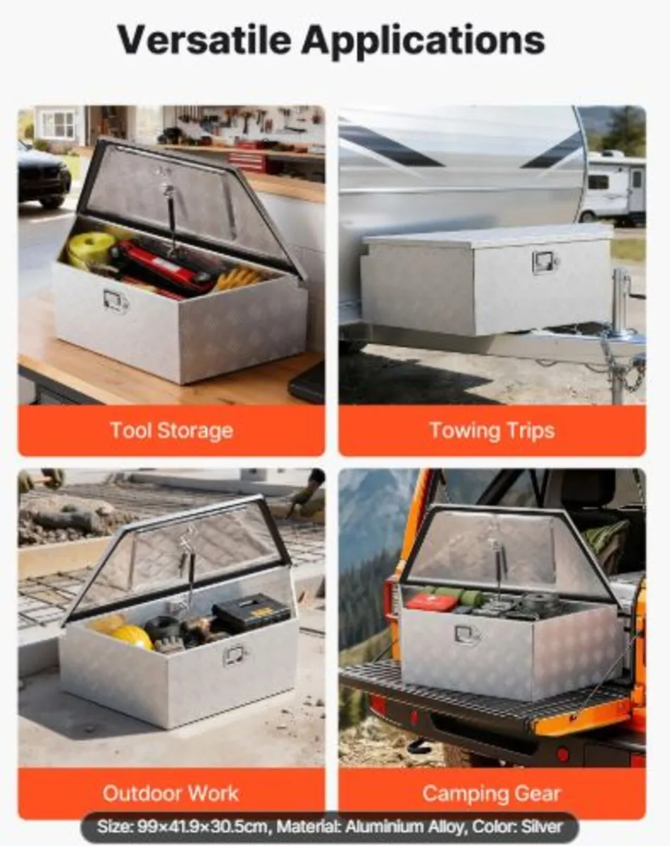 Trailer Tongue Box, 990 x 419 x 305 mm Aluminum - Image 4