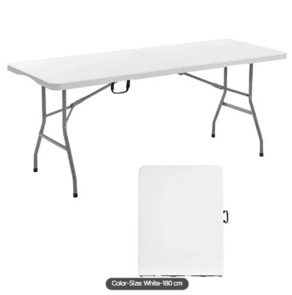 Folding Table, 6 Ft Heavy Duty Portable - Image 1