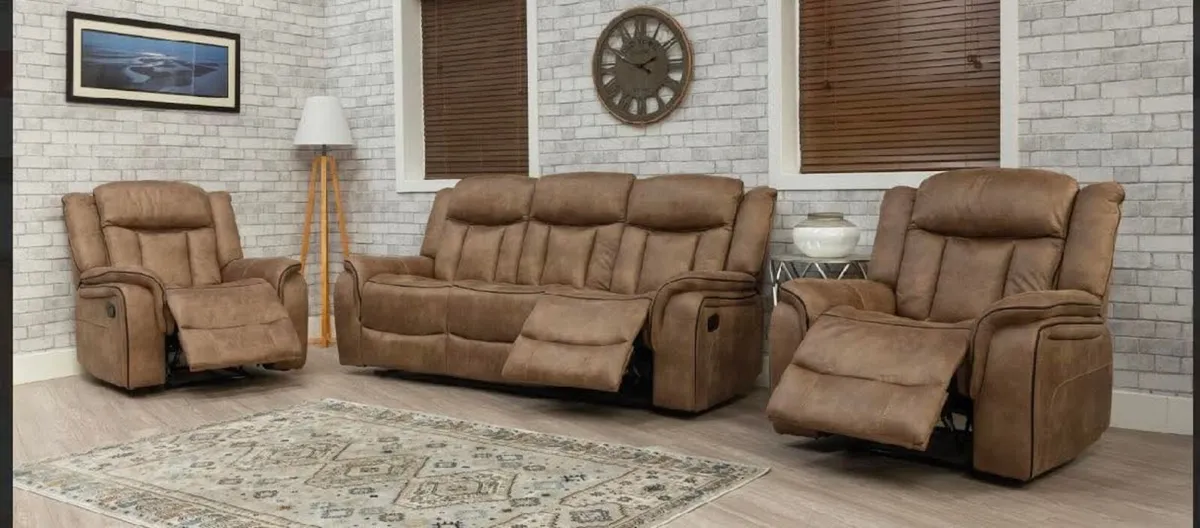Arizona 3+2 or 3+1+1 Suede Recliner Sofa Set - Image 2