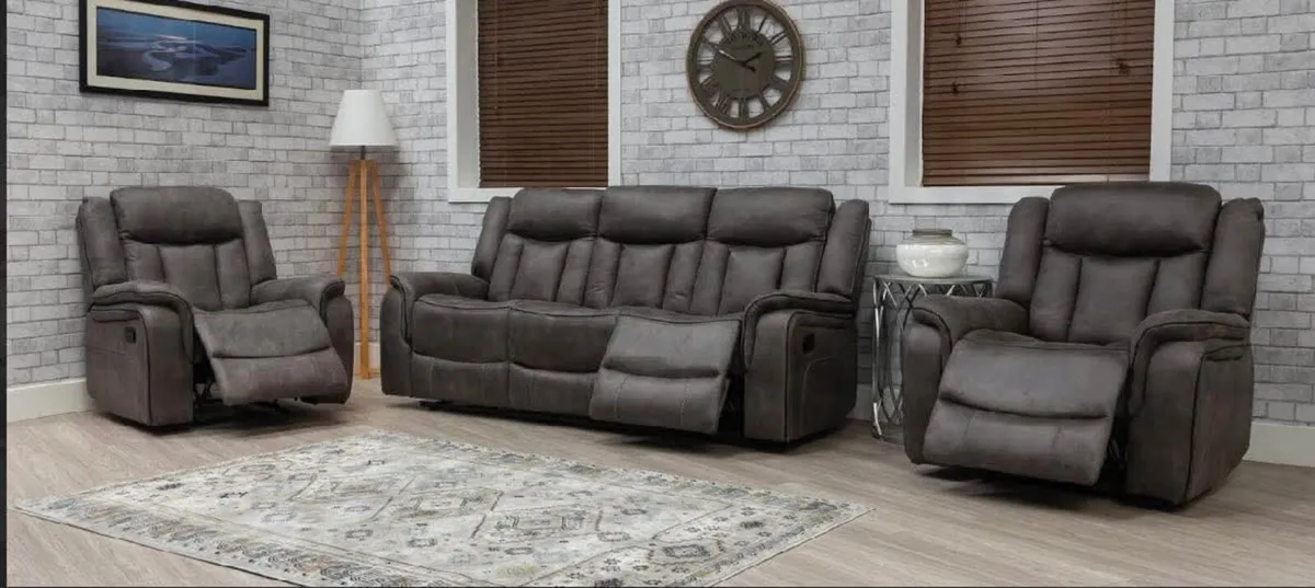 Arizona 3+2 or 3+1+1 Suede Recliner Sofa Set - Image 3