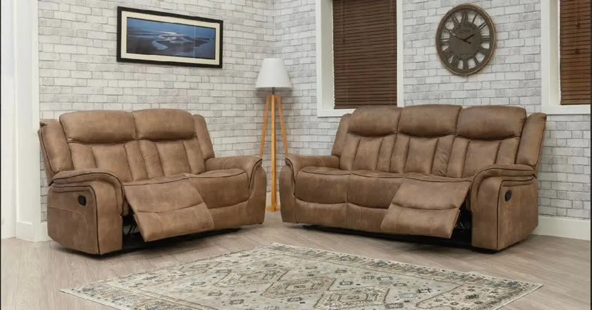 Arizona 3+2 or 3+1+1 Suede Recliner Sofa Set - Image 1