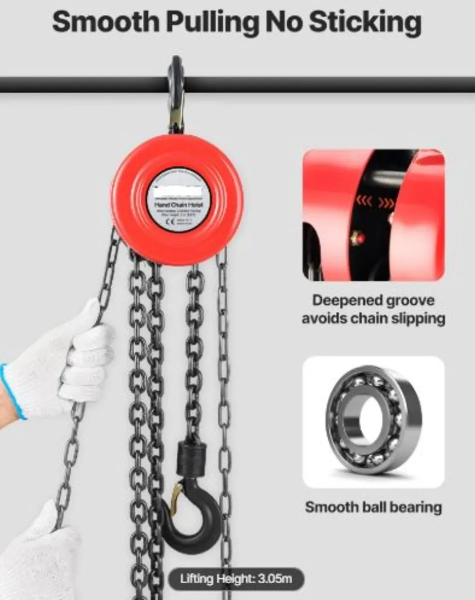 Hand Chain Hoist,1 Ton Capacity,Manual Chain Block - Image 4