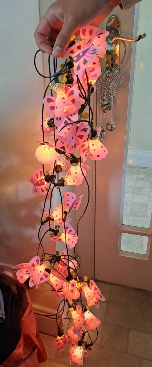 Pink Butterfly Fairy String Lights - Image 1