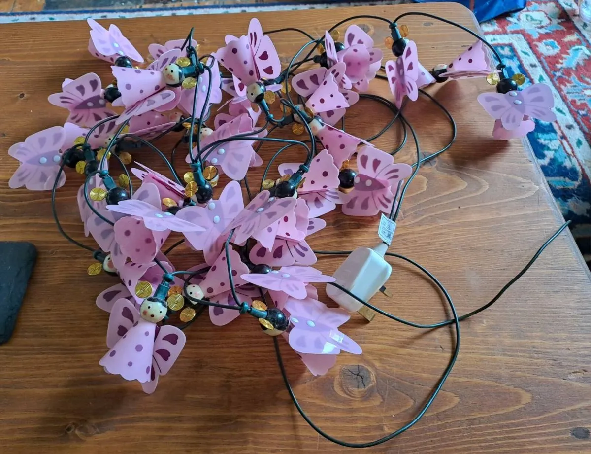 Pink Butterfly Fairy String Lights - Image 3