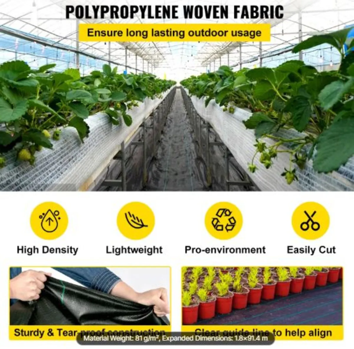 82.9 x 9144 cm Heavy Duty PP Woven Weed Barrier - Image 2