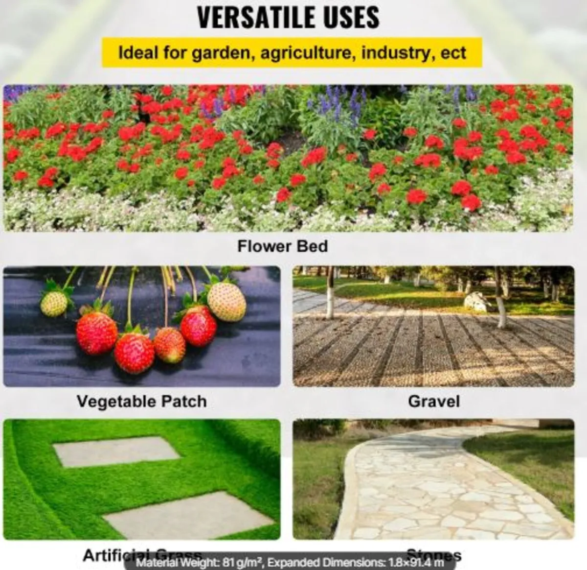 82.9 x 9144 cm Heavy Duty PP Woven Weed Barrier - Image 3