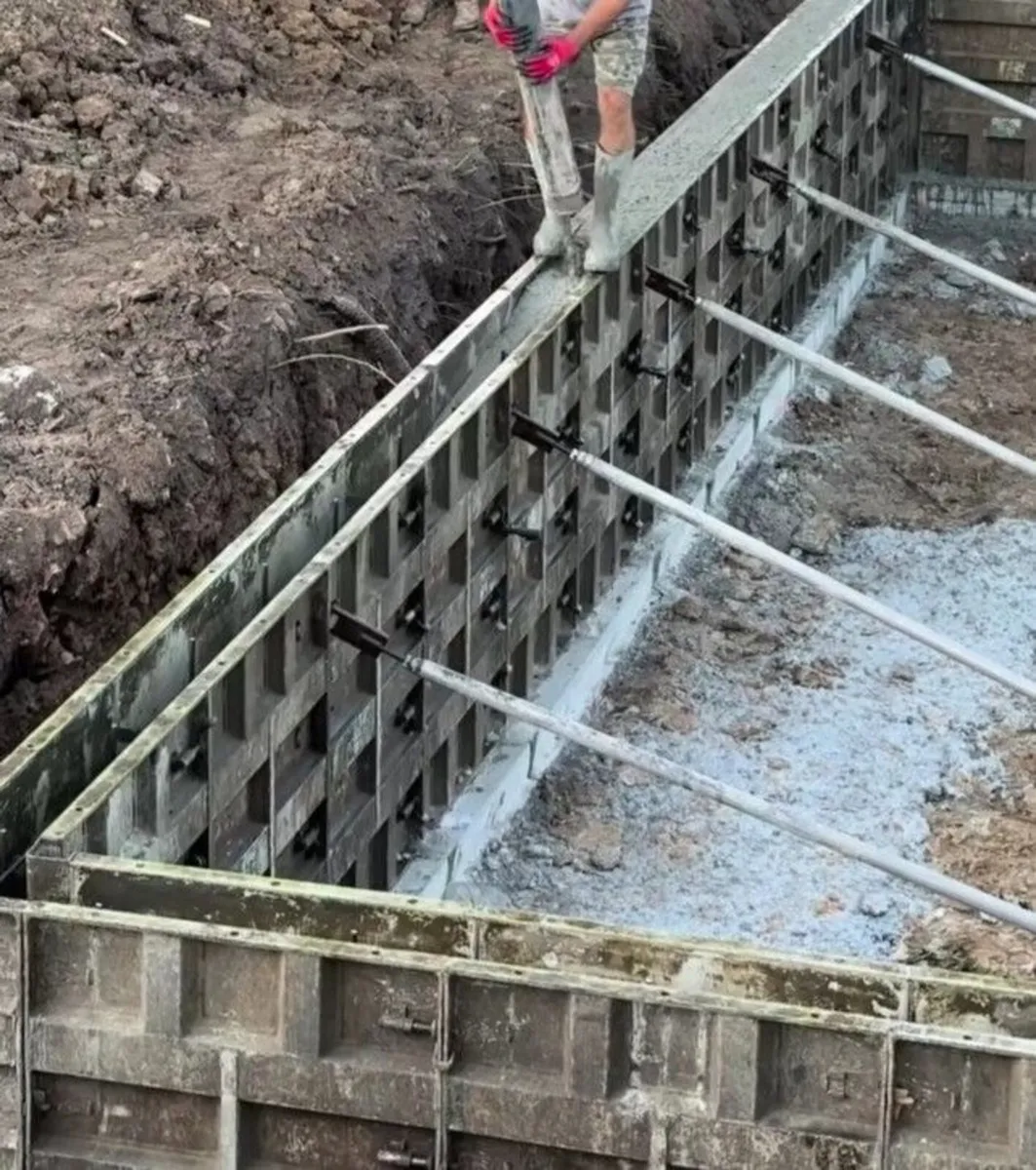Concrete walls built