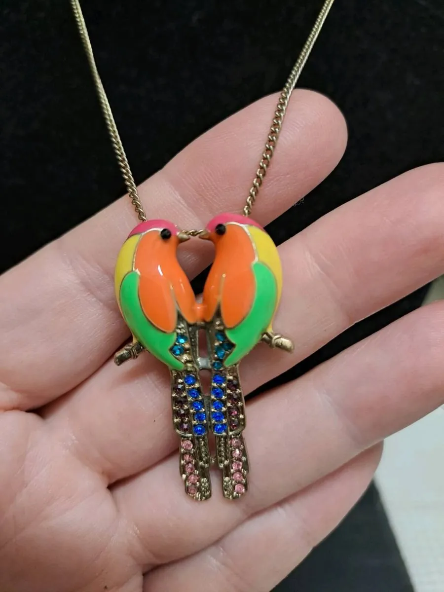 Colourful Lovebirds Statement Necklace - Image 1