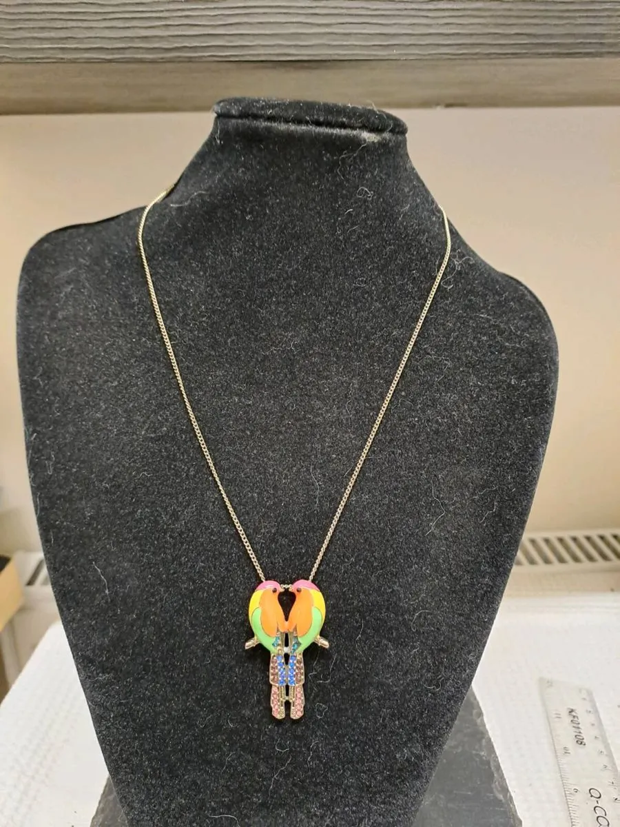 Colourful Lovebirds Statement Necklace - Image 2