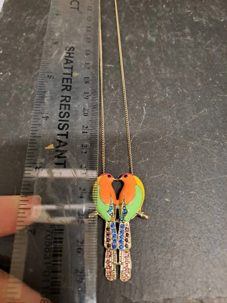 Colourful Lovebirds Statement Necklace - Image 3
