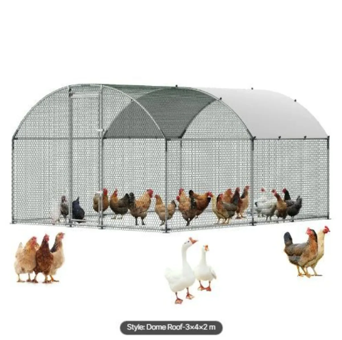 Large Metal Chicken Coop 3 x 3.97 x 2 m - Image 1
