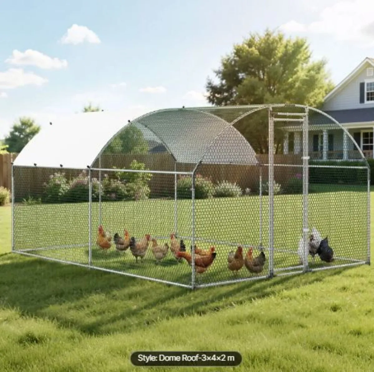 Large Metal Chicken Coop 3 x 3.97 x 2 m - Image 3