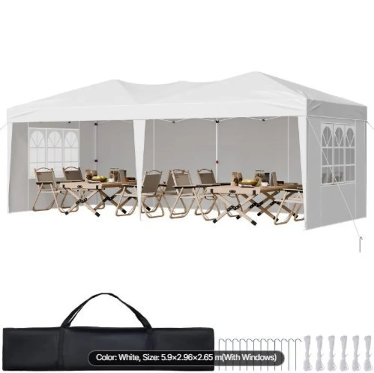 Pop Up Canopy, 5.9 x 2.96 m Instant Canopy - Image 4