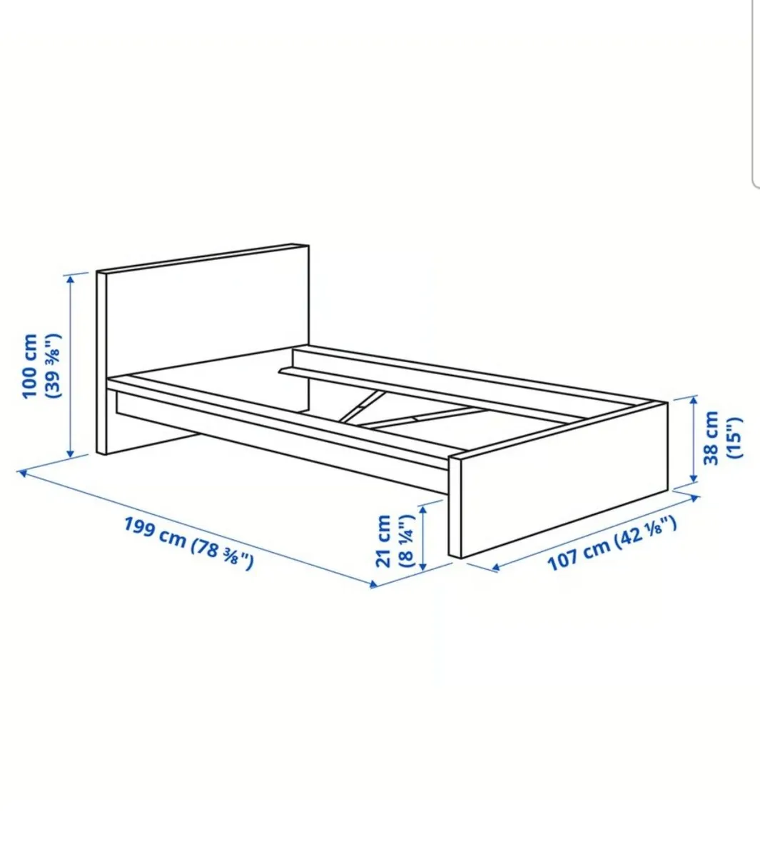Malm Bed Frame and head board - Image 2