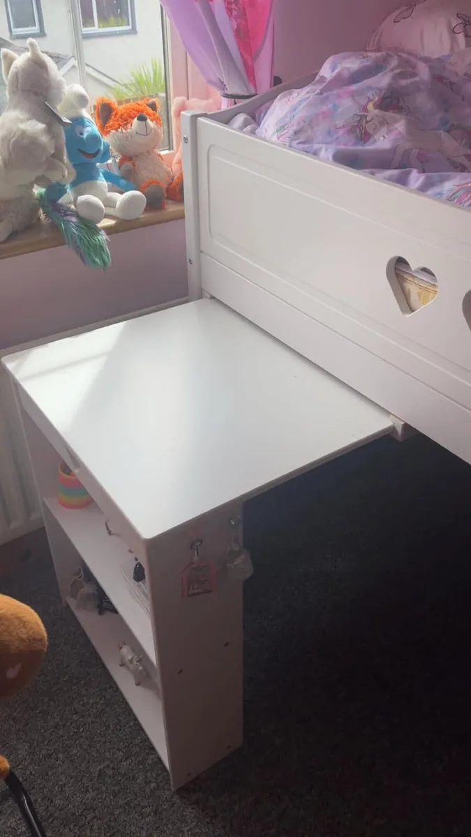 Mid sleeper bed, wardrobe, tv unit and dog kennel - Image 3