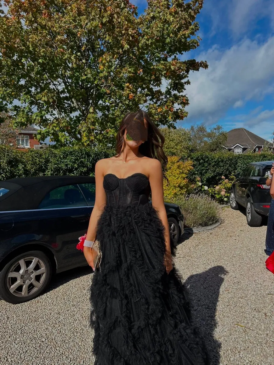 Debs/Prom /Evening black strapless ruffle ballgown - Image 2