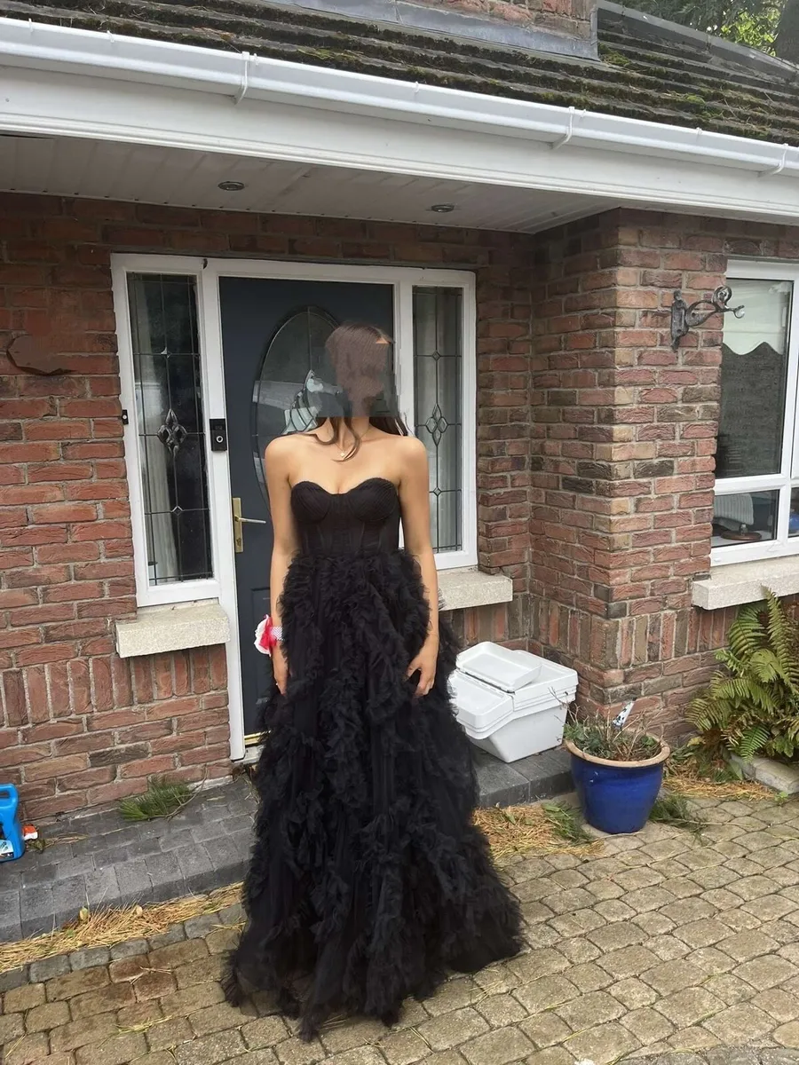 Debs/Prom /Evening black strapless ruffle ballgown - Image 4