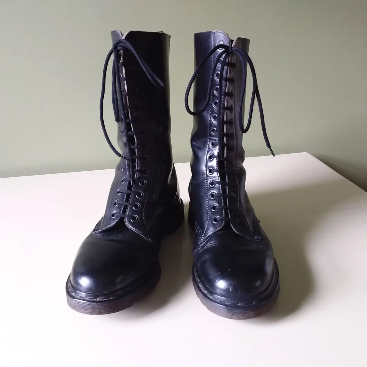 Vintage Black 14 Hole Dr Martens Boots - Image 1