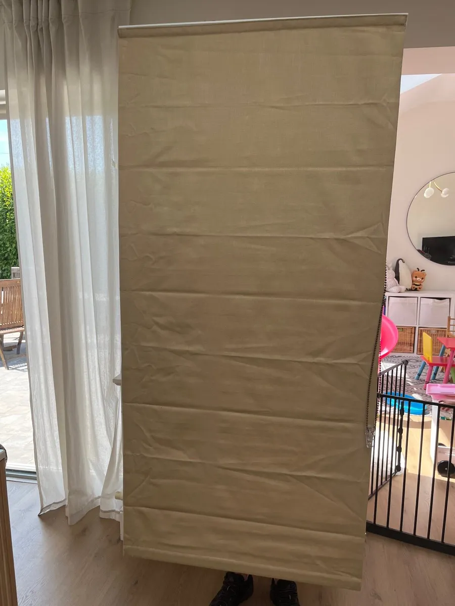 Blackout Roman Blind x 2 Beige - Image 2