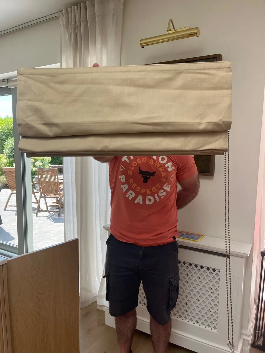 Blackout Roman Blind x 2 Beige - Image 3