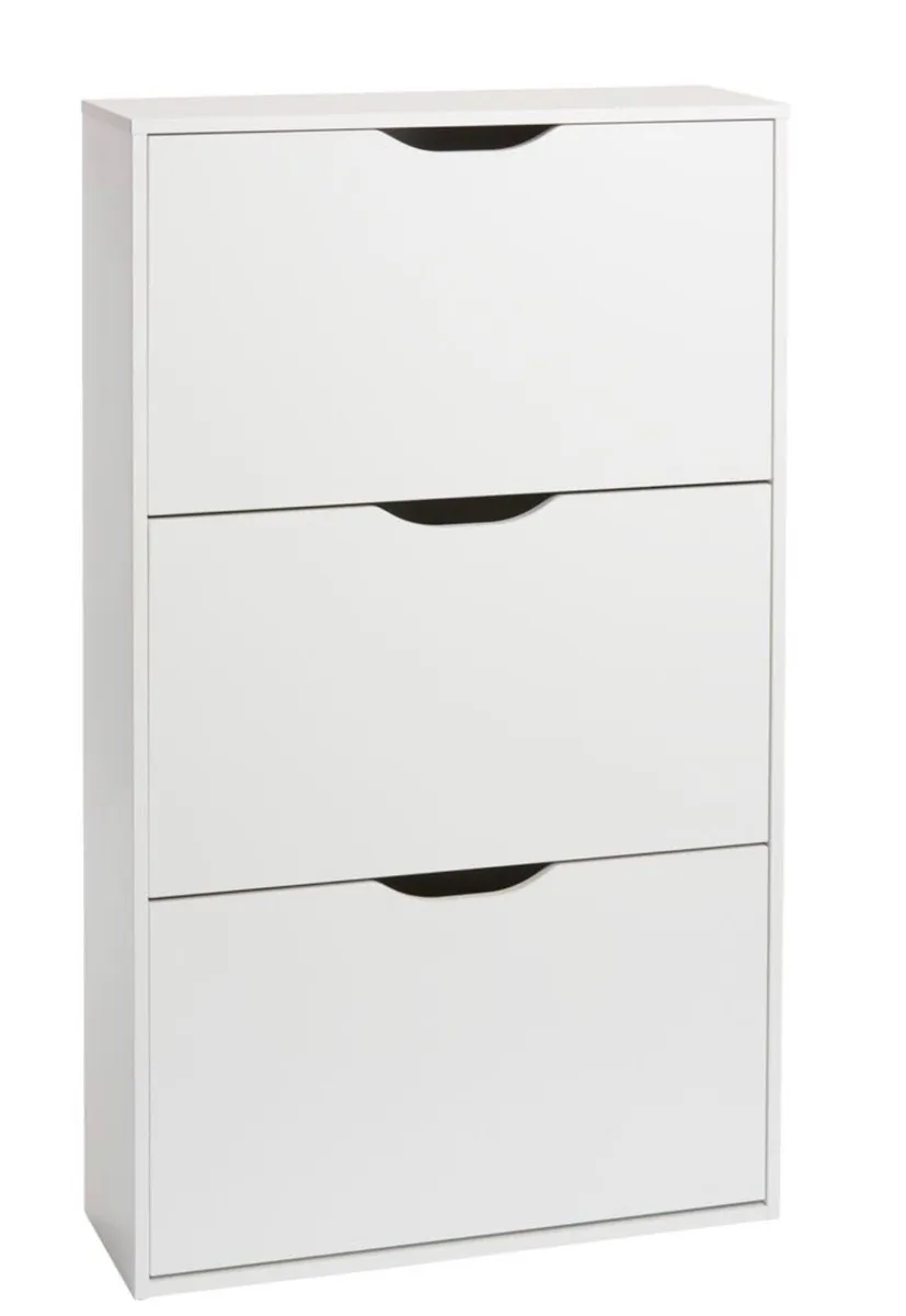JYSK IDSKOV 3-Compartment Shoe Cabinet White - Image 1