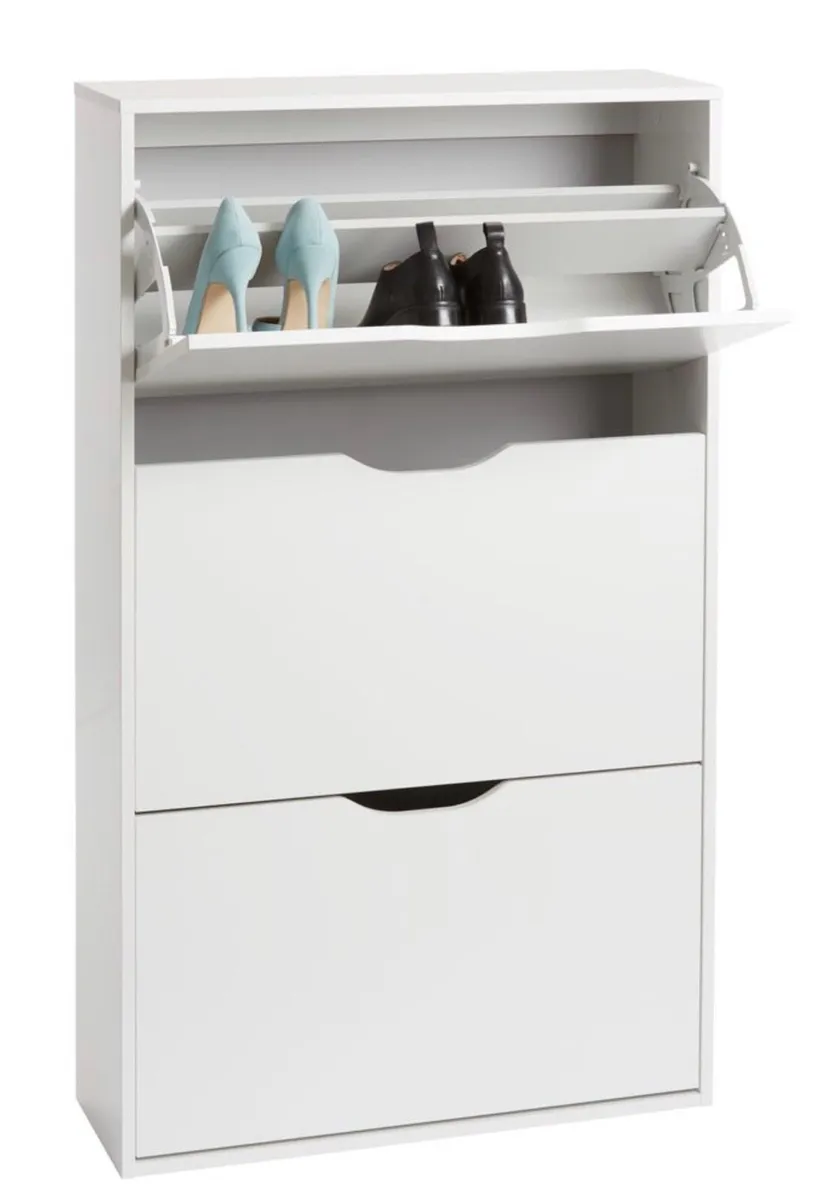 JYSK IDSKOV 3-Compartment Shoe Cabinet White - Image 3