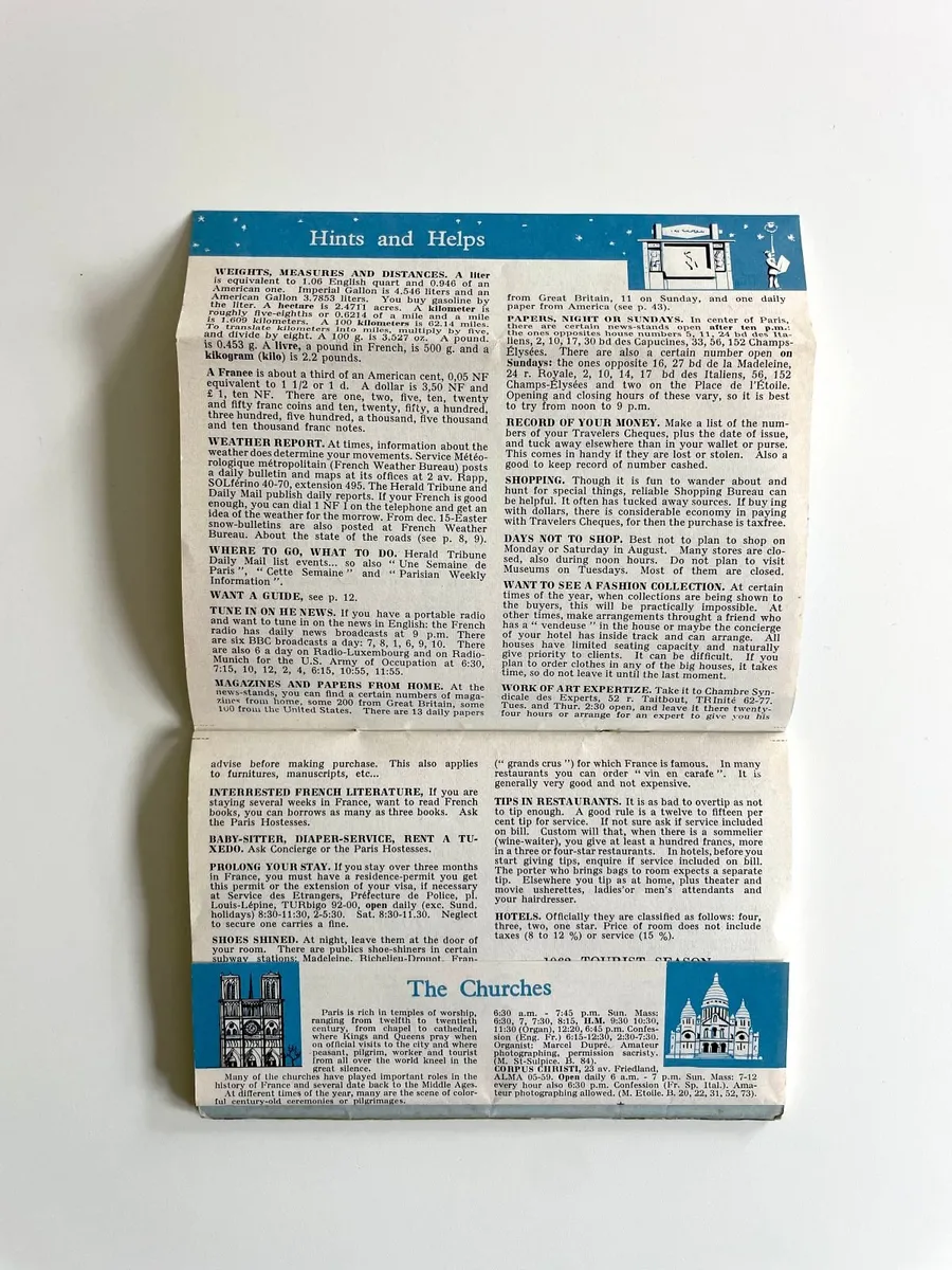 1962 PARIS Map + Tourism guide in english  Vintage - Image 4