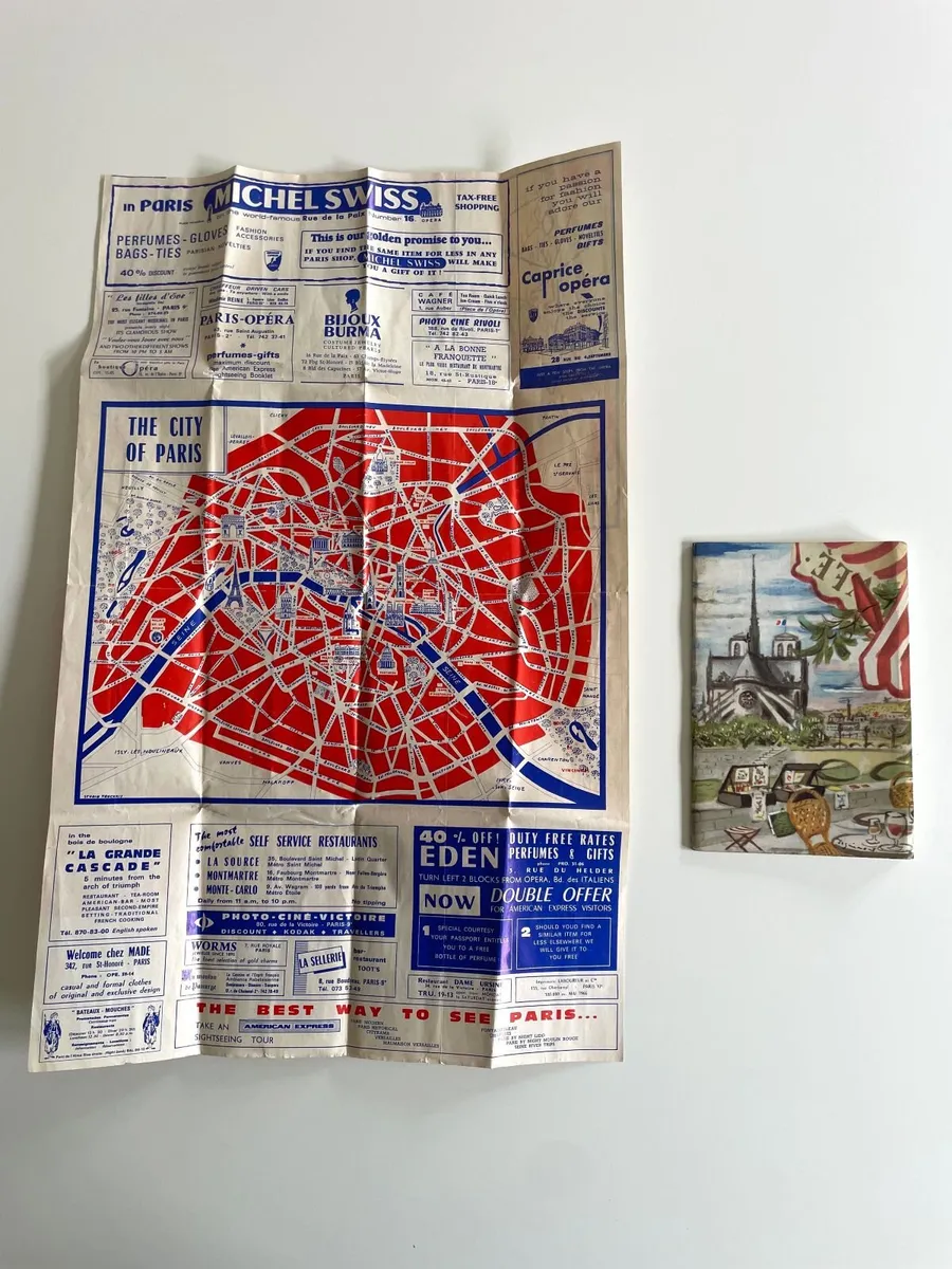 1962 PARIS Map + Tourism guide in english  Vintage - Image 2