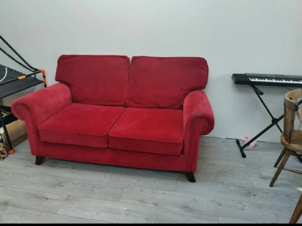 Red velvet Couch - Image 1