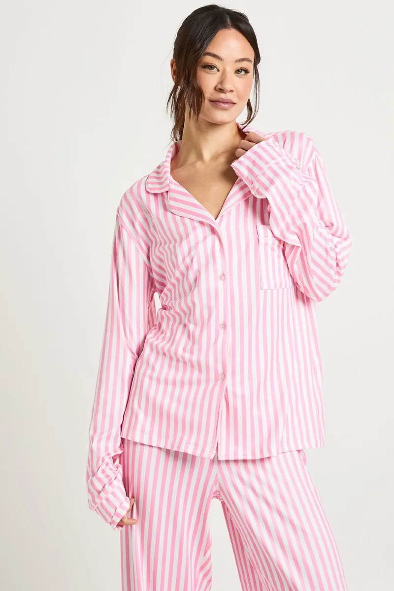 New Candy Stripe Long Sleeve Shirt & Trouser 10/12 - Image 1
